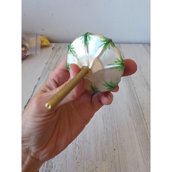 Beach umbrella glitter ornament glass Xmas tree Poland - Picture 4 of 8